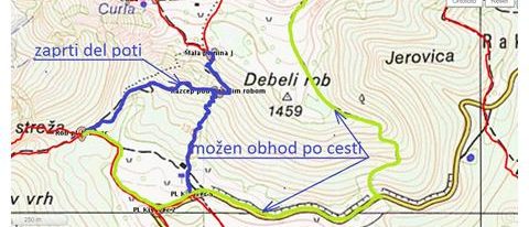 Zapora poti Stahovica – Velika planina